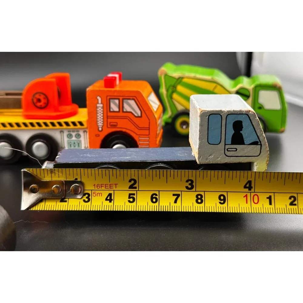 Wooden Madison Joseph Battat Construction Vehicles Police Trucks Vintage- READ‎